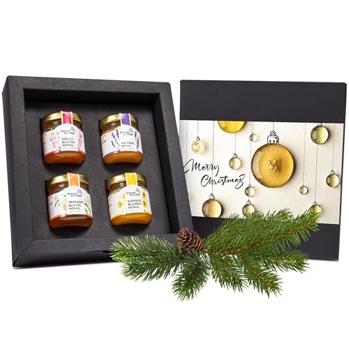 Immenwunder Honig Geschenk Set – Vier tolle Honigsorten in hochwertiger Geschenkbox – Feinkost Präsent für besondere Momente, Geburtstage, Weihnachten – Perfekt für Oma, Opa & die Familie von Immenwunder