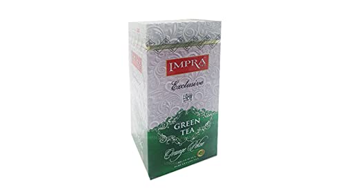 IMPRA Ceylon Green Tea aus Sri Lanka, 3er Pack Grüner Ceylon-Tee Orange Pekoe, großblättrig, lose in Dose(3x 200g) von Impra