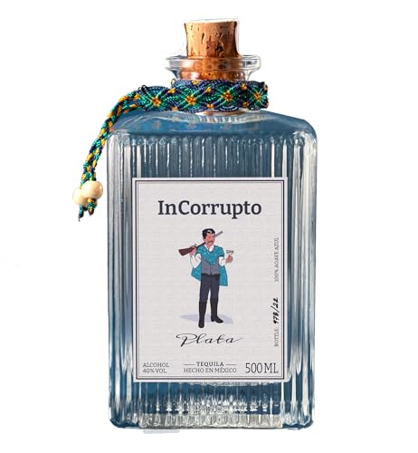 InCorrupto Plata | Premium Tequila aus Jalisco, Mexiko | 100% blaue Weber-Agave | bis zu 3 Monate im Eichenfass gereift | pur, als Paloma- und Margarita-Cocktail | 40% vol | Einzelflasche, 500 ml von InCorrupto