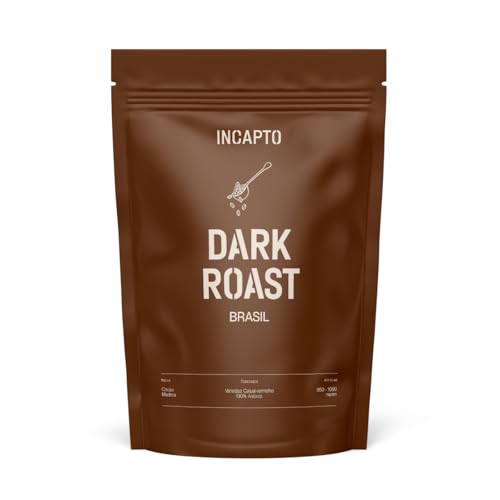 Incapto Kaffeebohnen Dark Roast | Mit hohem Koffeingehalt | Single-Origin Brasil | Espresso 100% Arabica | Geröstete Bohnenkaffee Extra Stark | Plantage Minas Gerais, Fazendas, 500g von Incapto