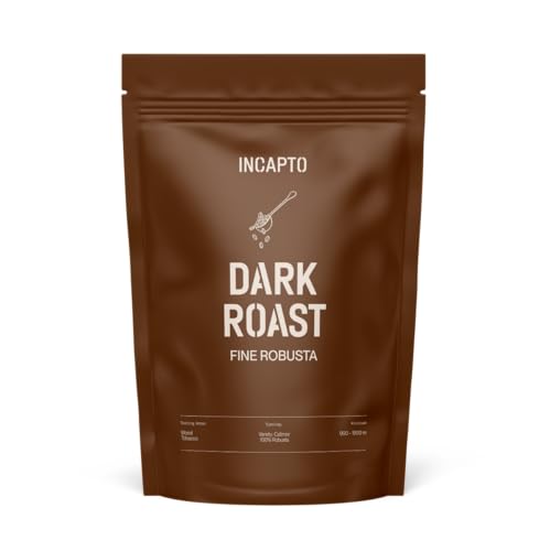 Incapto Kaffeebohnen Dark Roast | Mit viel Koffein | Single-Origin Uganda | Espresso 100% Robusta | Sehr Kräftiger und Vollmundiger Bohnenkaffee | Plantage Bujanga, Victoria Lake, 1kg von Incapto