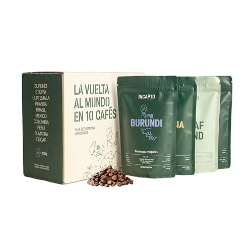 Incapto Kaffeebohnen Probierset Worldwide | Auswahl von 10 Ursprüngen der Welt | Spezialitäten-Kaffee | 100% Arabica | Ideal als Kaffee Geschenkset | Für Kaffeeliebhaber | 10 Packungen à 100g von Incapto