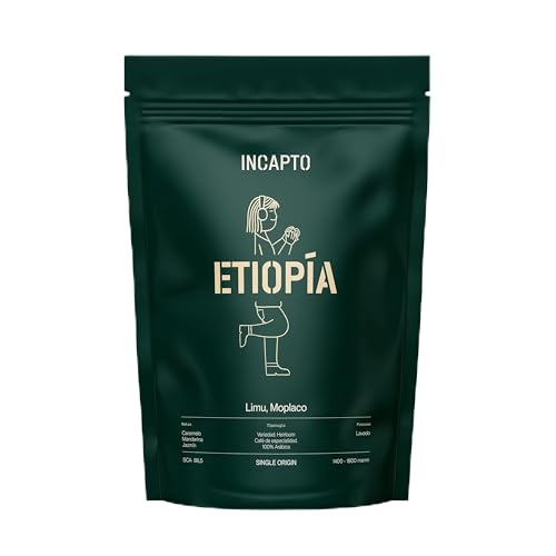 Incapto Spezialitäten-Kaffeebohnen | Single-Origin Äthiopien | Espresso 100% Arabica | Specialty Coffee 86.5 Punkte SCA | Traditionell Geröstete Bohnenkaffee | Plantage Limu, Moplaco, 1kg von Incapto
