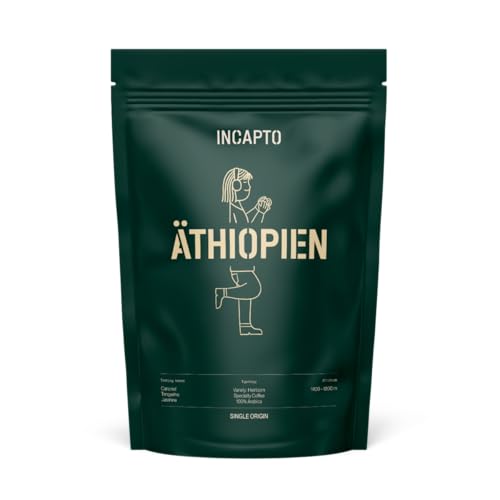 Incapto Spezialitäten-Kaffeebohnen | Single-Origin Äthiopien | Espresso 100% Arabica | Specialty Coffee 86.5 Punkte SCA | Traditionell Geröstete Bohnenkaffee | Plantage Limu, Moplaco, 1kg von Incapto