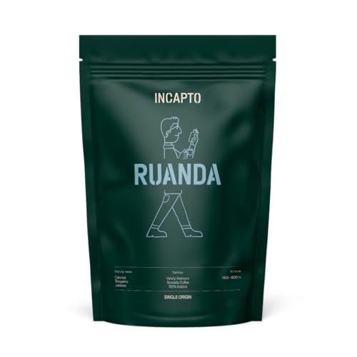 Incapto Spezialitäten-Kaffeebohnen | Single-Origin Ruanda | Espresso 100% Arabica | Specialty Coffee 86 Punkte SCA | Traditionell Geröstete Bohnenkaffee | Plantage Rubavu, Nyamyumba, 1kg von Incapto