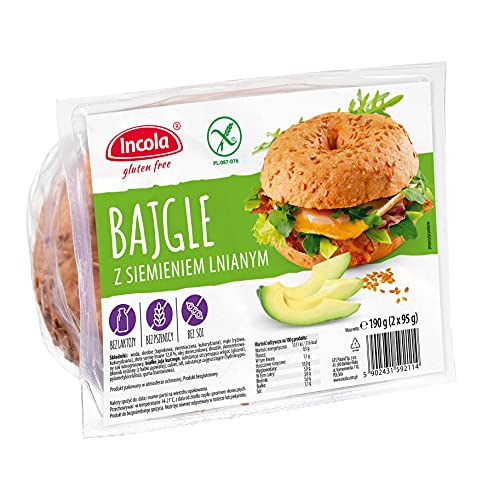 BAGEL mit Leinsamen 190g (2x95g) | Glutenfrei, ohne Laktose, Sojafrei von INCOLA