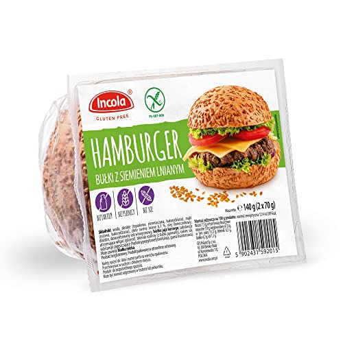 GLUTENFREI Hamburger Brötchen (140g: 2 x 70g) Sojafrei Laktosenfrei Weizenmehlfrei (1) von INCOLA