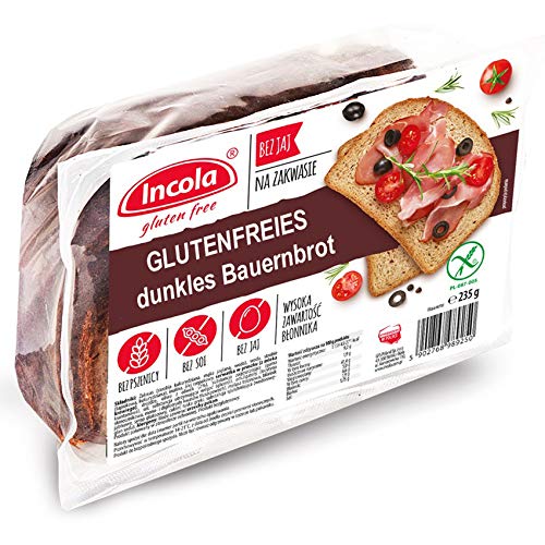 GLUTENFREI dunkles Bauernbrot 235g glutenfreies Brot ohne Eier Weizenmehlfrei (1) von Incola gluten free