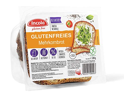 GLUTENFREIE BACKWAREN glutenfreies Brot verschiedene Sorten | Weißbrot, Mehrkornbrot, Bauernbrot, Toastbrot, Pizzabrot (Mehrkornbrot mit Chia (350g)) von Incola gluten free