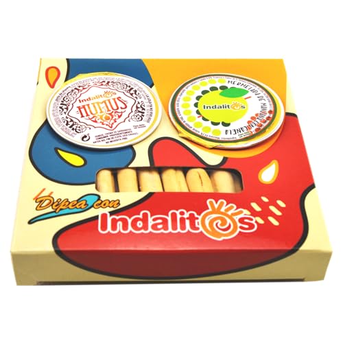 Indalitos – Packung mit 2 Einzeldosen Apfelmarmelade und Hummus von 25 g, begleitet von Grissini – (Tablett mit 21 Stück) von Indalitos