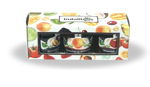 Indalitos – Packung mit 3 Marmeladen aus Paprika, süßer Tomate und grünem Apfel mit Zimt 30 g – Schachtel mit 21 Einheiten x 90 g von Indalitos