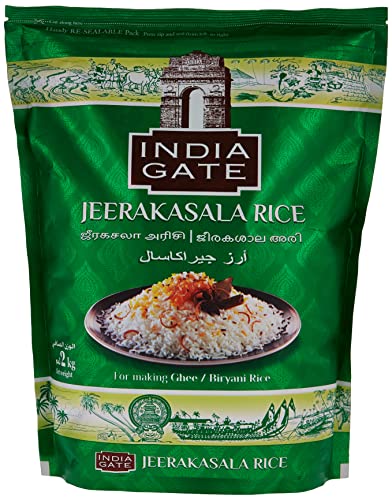 India Gate Jeerakasala Reis: Genießen Sie die aromatische Köstlichkeit von Keralas Aromen (2Kg) von India Gate