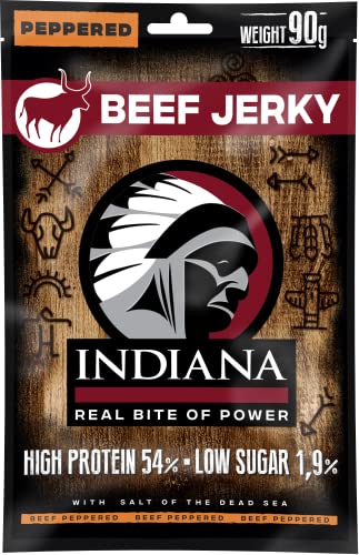 Beef Jerky (Beef Peppered, 90g) von Indiana Jerky