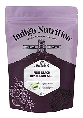 Indigo Herbs Himalaya Schwarz Kristallsalz - Fein - 250g | Ur Kristall Salz aus Salt Range | von Indigo Herbs