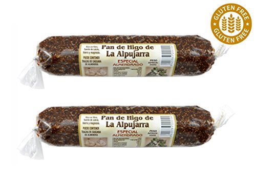 Original spanisches Feigenbrot mit Mandeln - 100% natürlich - Superfood - Glutenfrei und Vegan - länglich - 2 x 350 Gramm Vorteilspack von Industria Higuera Alpujarrena S.L.