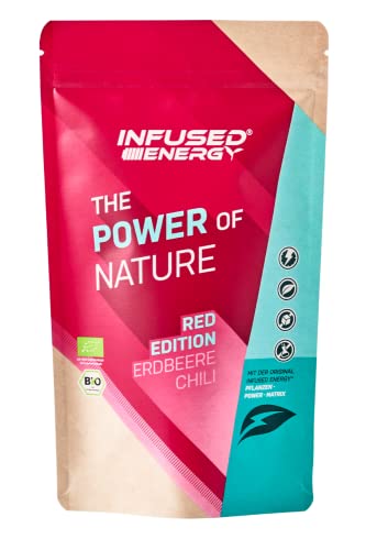 Infused energy Bio Energy Tee - Natürlicher Wachmacher aus Guayusa, Guarana, Matcha, Mate, Ginseng - mit fruchtigem Erdbeer-Chili Aroma - 75g von Infused energy