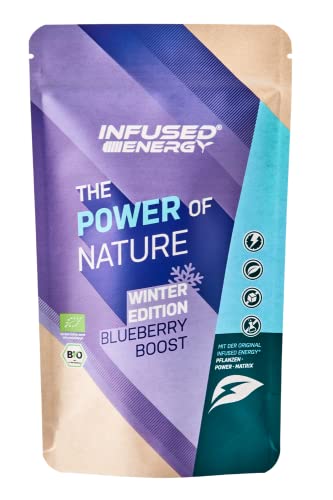 Infused energy Bio Energy Tee - Natürlicher Wachmacher aus Guayusa, Guarana, Matcha, Mate, Ginseng - mit winterlichem Blaubeeren Aroma - 75g von Infused energy