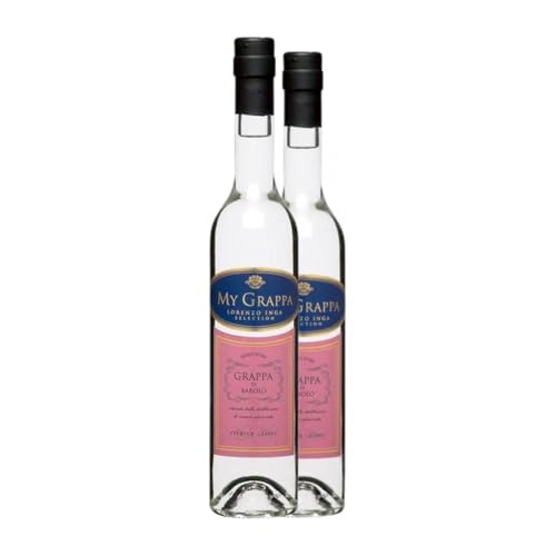 Grappa Inga Nebbiolo Barolo Medium Flasche 50 cl (Karton mit 2 Medium Flasche von 50 cl) von Inga