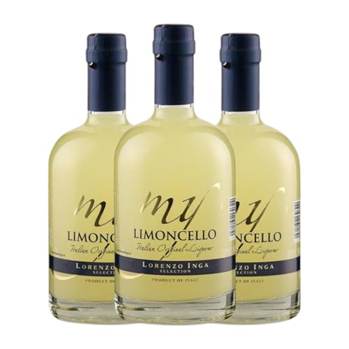 Liköre Inga My Limoncello Piedmont Medium Flasche 50 cl (Karton mit 3 Medium Flasche von 50 cl) von Inga