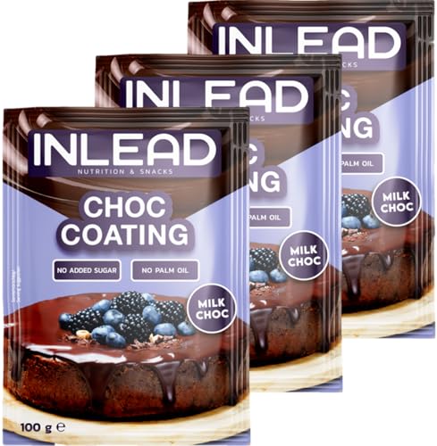 INLEAD - Choc Coating | Schokoladen-Glasur ohne Zuckerzusatz | Ideal zum überziehen von für Torten und Desserts - 3x100g (Milk Chocolate - Milch Schokolade) von Inlead