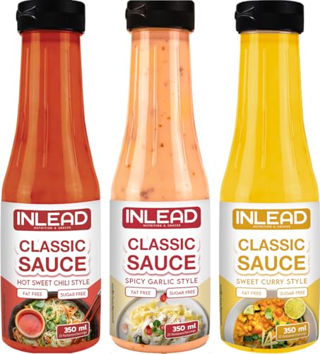 INLEAD Classic Sauce - Karlorienarme Würz, Grill und Salatsauce | Perfekt Zur Diät | ohne Fett & ohne Zuckerzusatz | Ideal für gerichte & Salat-Dressings (3x 350ml, MIXBOX - TASTY) von Inlead