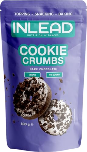 INLEAD - Cookie Crumbs | Zuckerfreie, aromatische Keks-Krümel | Perfekt zum Backen | Vegan & Zuckerfrei - 500g (Dark Chocolate - Dunkle Schokolade) von Inlead