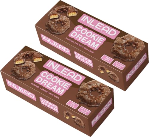 INLEAD - Cookie Dream - Geschmacksgenuss ohne Zugesetzten Zucker | Caramel & Peanut Cookie mit Milk Choc | Cremige Karamell & Knackige Erdnüsse - 2x 125g (Milk Chocolate- Vollmilch Schokolade) von Inlead