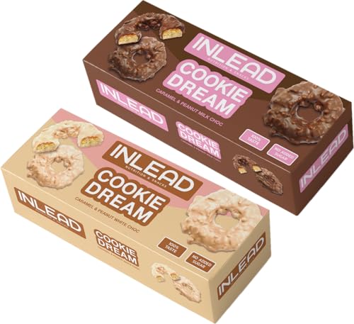 INLEAD - Cookie Dream - Geschmacksgenuss ohne Zugesetzten Zucker | Caramel & Peanut Cookie mit Milk Choc | Cremige Karamell & Knackige Erdnüsse - 2x 125g - 2x 125g (MIXBOX) von Inlead