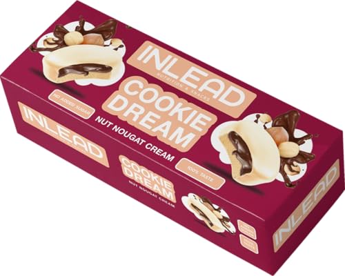 INLEAD - Cookie Dream - Geschmacksgenuss ohne Zugesetzten Zucker | Knuspriger Keks mit Haselnüssen | Unwiderstehlicher Geschmack - 128g (Nougat Cream - Nougat-Creme) von Inlead