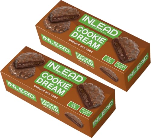 INLEAD - Cookie Dream - Geschmacksgenuss ohne Zugesetzten Zucker | Knuspriger Keks mit Haselnüssen | Unwiderstehlicher Geschmack - 2x 125g (Milk Chocolate- Vollmilch Schokolade) von Inlead