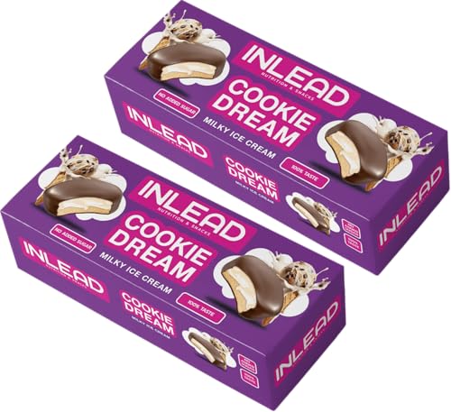 INLEAD - Cookie Dream - Geschmacksgenuss ohne Zugesetzten Zucker | Knuspriger Keks mit Haselnüssen | Unwiderstehlicher Geschmack - 2x 125g (Milky Ice Cream) von Inlead