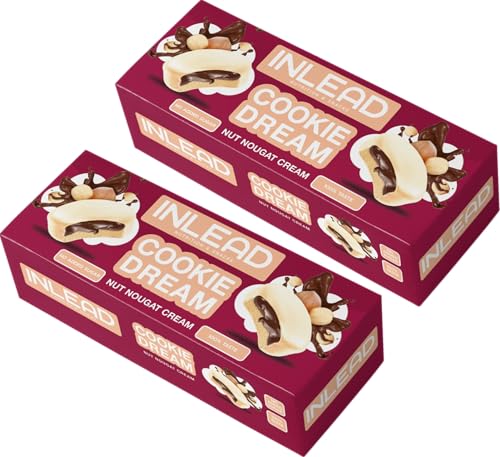 INLEAD - Cookie Dream - Geschmacksgenuss ohne Zugesetzten Zucker | Knuspriger Keks mit Haselnüssen | Unwiderstehlicher Geschmack - 2x 125g (Nougat Cream - Nougat-Creme) von Inlead