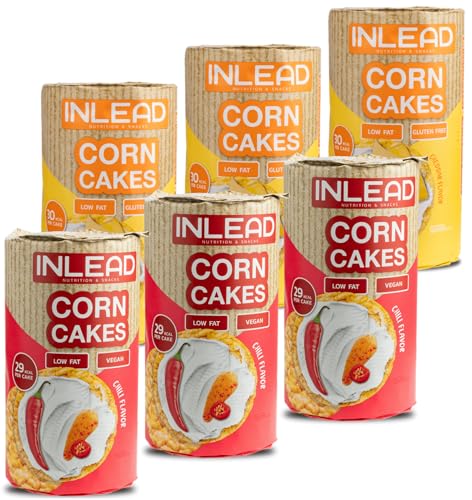 INLEAD - Corn Cakes | Leichte & Knusprige Maiswaffeln für Bewussten Genuss | Kalorienarm, Fettarm & Ideal als gesunde Alternative zu Chips (6x 120g, MIXBOX) von Inlead