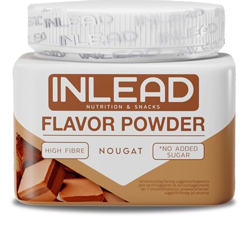 INLEAD - Flavor Powder | Kalorienarmes Geschmackspulver | zum Süßen von Quark & Joghurt | Perfekt zum Backen | Kalorienarm & Zuckerfrei | Flavour Pulver - 50 Portionen - 250g (Nougat) von Inlead