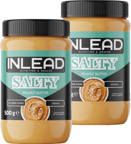 INLEAD - Peanut Butter | Cremige und Zuckerfreie Erdnussbutter ohne Palmöl | Proteinreich | Idealer Snack für Zwischendurch - 2x 500g (Salty) von Inlead