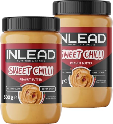 INLEAD - Peanut Butter | Cremige und Zuckerfreie Erdnussbutter ohne Palmöl | Proteinreich | Idealer Snack für Zwischendurch - 2x 500g (Sweet Chili) von Inlead