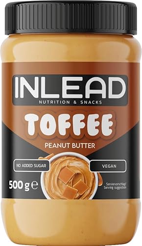 INLEAD - Peanut Butter | Cremige und Zuckerfreie Erdnussbutter ohne Palmöl | Proteinreich | Idealer Snack für Zwischendurch - 500g (500g, Toffee) von Inlead