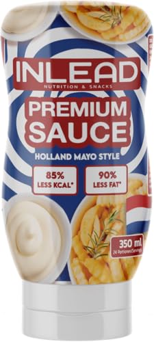 INLEAD - Premium Sauce - Light Sauce | 80% weniger Kalorien & 90% weniger Zucker | Perfekt Zur Diät | Kalorienarme Ernährung | Vegan | Glutenfrei | Laktosefrei - 350ml (Holland Mayo Style) von Inlead