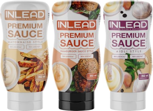 INLEAD - Premium Sauce - Light Sauce | 80% weniger Kalorien & 90% weniger Zucker | Perfekt Zur Diät | Kalorienarme Ernährung | Vegan | Glutenfrei | Laktosefrei - 3x 350ml (MIXBOX - FRESH) von Inlead