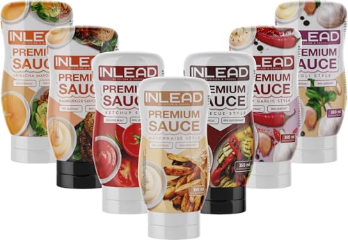 INLEAD Premium Sauce - Perfekt für bewusste Ernährung und Diät | Kalorienarme Genussvielfalt | Vegan | Glutenfrei | Laktosefrei - 6x 350ml (6er MIXBOX) von Inlead