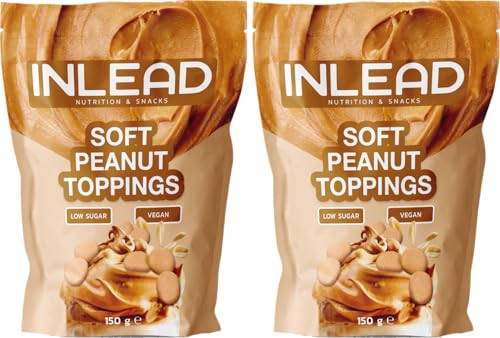 INLEAD - Soft Peanut Toppings | Zarte Zuckerarme Erdnuss-Drops für Desserts, Joghurt, als Topping und zum Backen - 2x 150g von Inlead