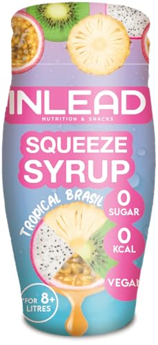 INLEAD - Squeeze Syrup | Kalorienfreier Geschmackskick für Wasser mit intensiver Fruchtvielfalt | Ohne Zucker & Ohne Kalorien | für bis zu 8 Liter - 65ml (1x 65ml, Tropical Brasil) von Inlead