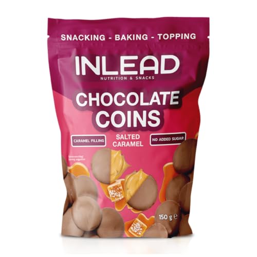 INLEAD - Chocolate Coins | Schokotaler mit Karamell-Füllung | Leckere Schokolade mit Salzigem Karamell | Ohne zugesetztem Zucker - 150g (Salted Caramel) von Inlead