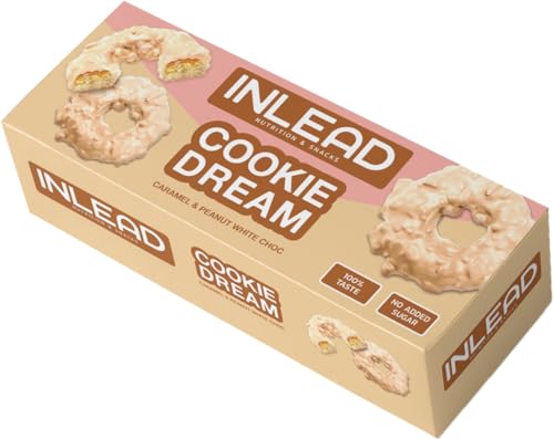 INLEAD - Cookie Dream - Geschmacksgenuss ohne zugesetzten Zucker | Caramel & Peanut Cookie mit White Choc | mit Cremigem Karamell & Knackigen Erdnüssen - 125g (White Chocolate - Weiße Schokolade) von Inlead