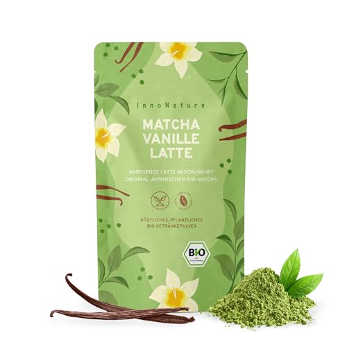 InnoNature Bio Matcha Vanille Latte I Pulver mit echter Vanille und Moringa I 150g | Vegan & ohne künstliche Süßungsmittel von InnoNature