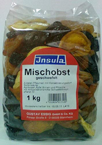 Mischobst 5 Früchte von Insula geschwefelt zum Knabbern 1000g von INSULA Gewürze-Backzutaten Gustav Essig GmbH & Co. KG