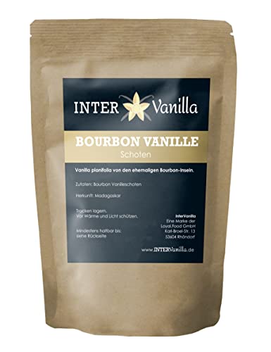 InterVanilla Premium Bourbon Vanilleschoten XXL, 18-22 cm, 10 Stück echte Vanille Schoten in Gourmet A Qualität für Köche und Bäcker. Frisch aus Madagaskar (10) von InterVanilla