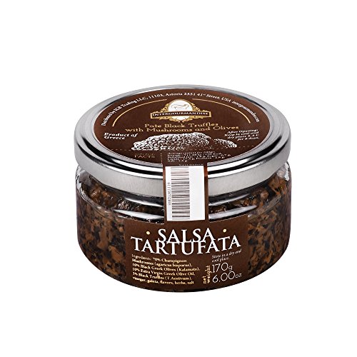 Trüffelsoße - Salsa tartufata Ist eine Mischung aus Champignons, Sommertrüffel und Oliven | 170 g. Einmachglas von Intergourmandise