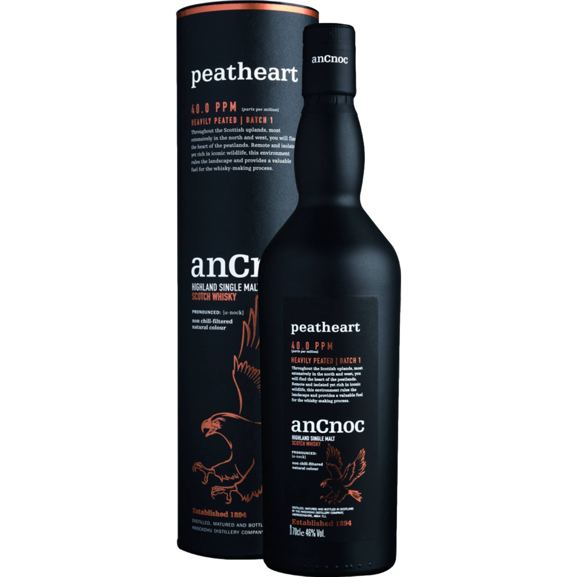 anCnoc Peatheart Highland Single Malt, Scotch Whisky, 0,7 L, 46% Vol., Schottland, Spirituosen von Inver House Distillers Ltd, Airdrie ML6 8PL Lanarkshire Scotland