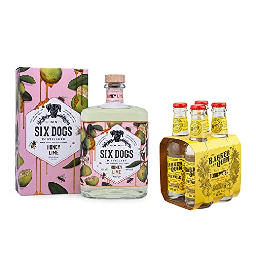 Six Dogs - Honey & Lime - Gin aus Südafrika/Wacholder & Honig & Limette/spritzig mit Schmelz / 43% Vol / (Einweg Dosen Preis incl. 1,00 € / 4 x 0,25€ DPG Einwegpfand)(Tonic Bundle) von Inverroche